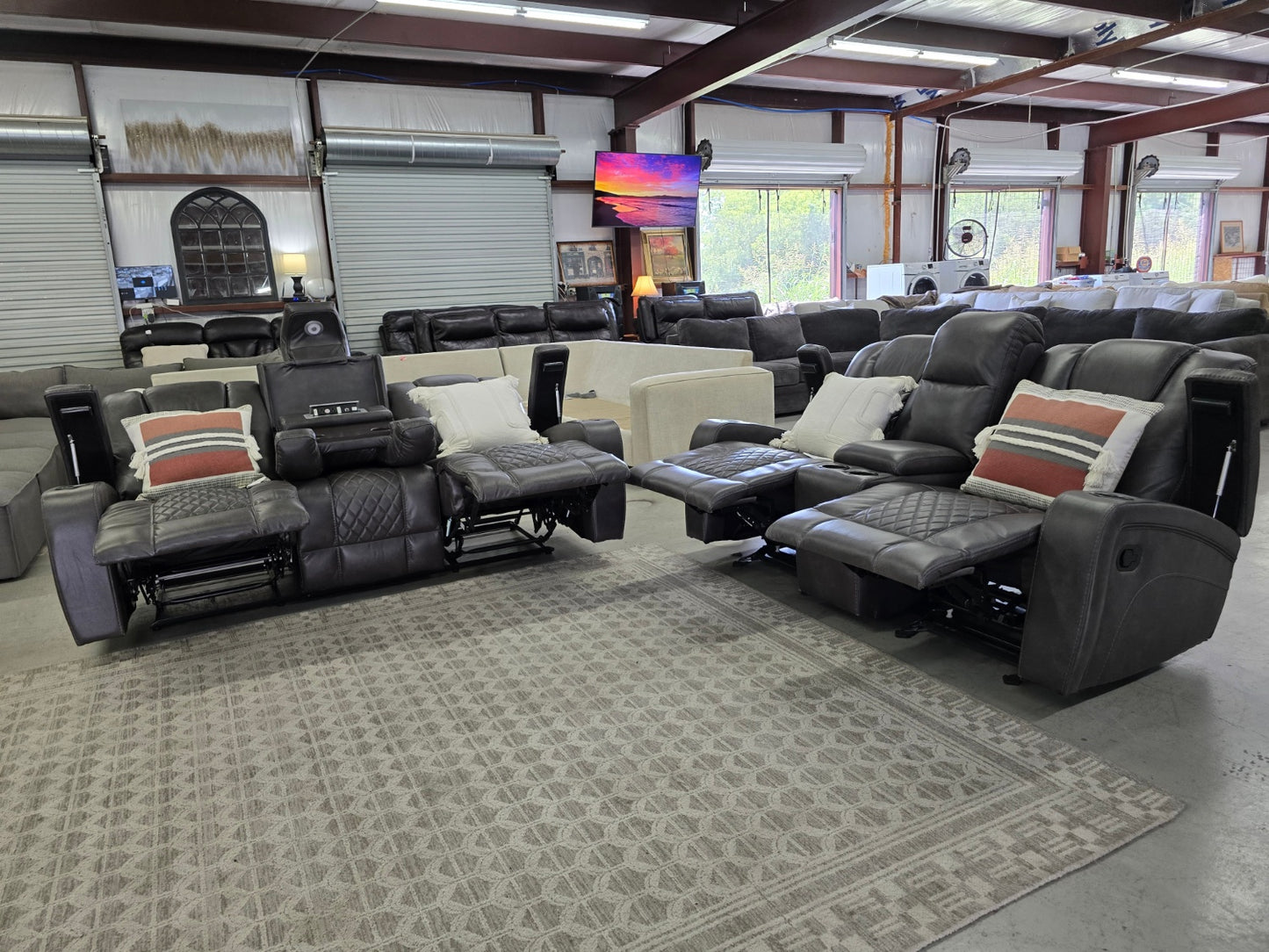 Gray Theater Style Love Seat [ONLY] For Sale with 🚛 FAST SAME DAY DELIVERY! 🚚