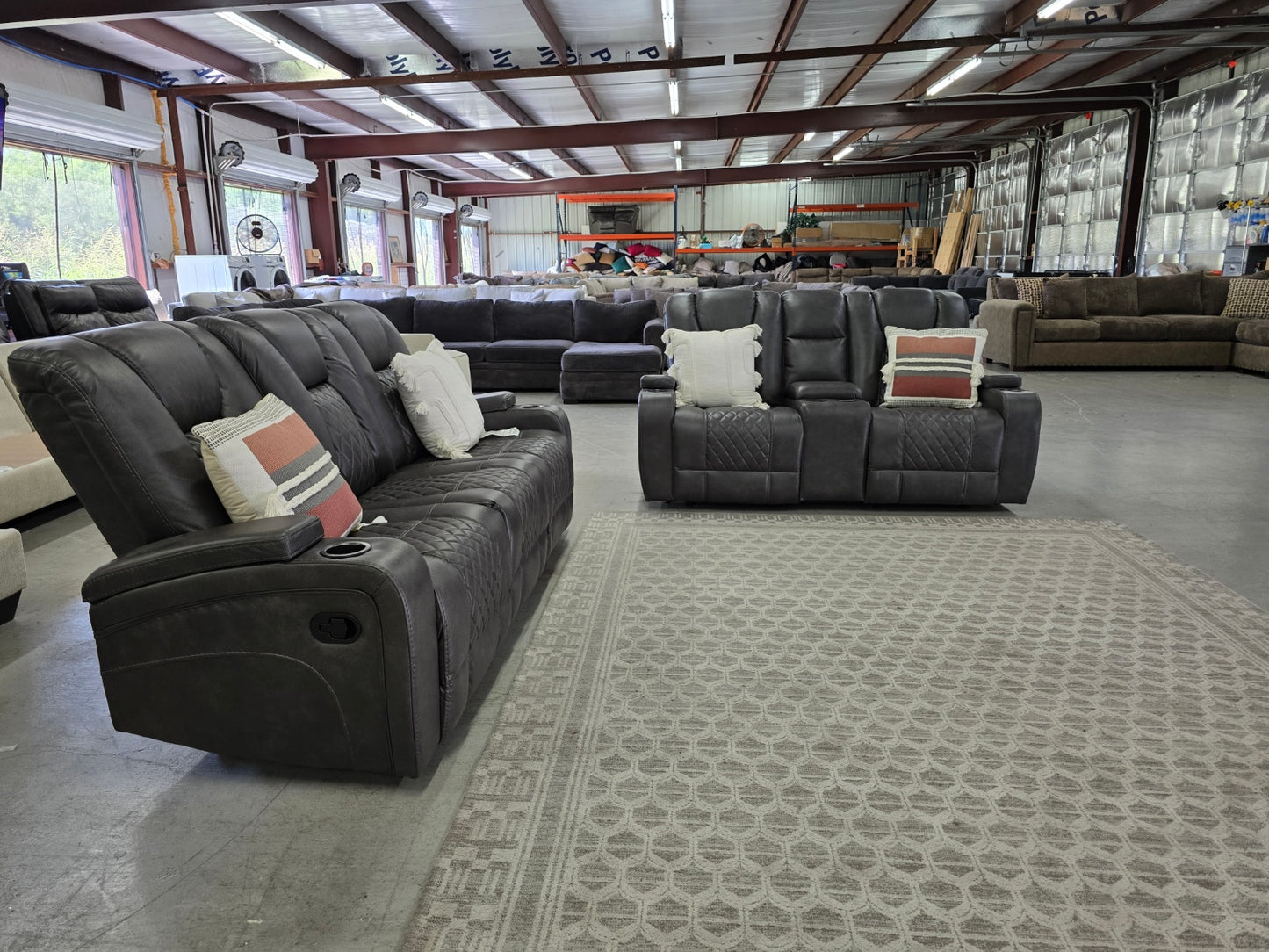 Gray Theater Style Love Seat [ONLY] For Sale with 🚛 FAST SAME DAY DELIVERY! 🚚