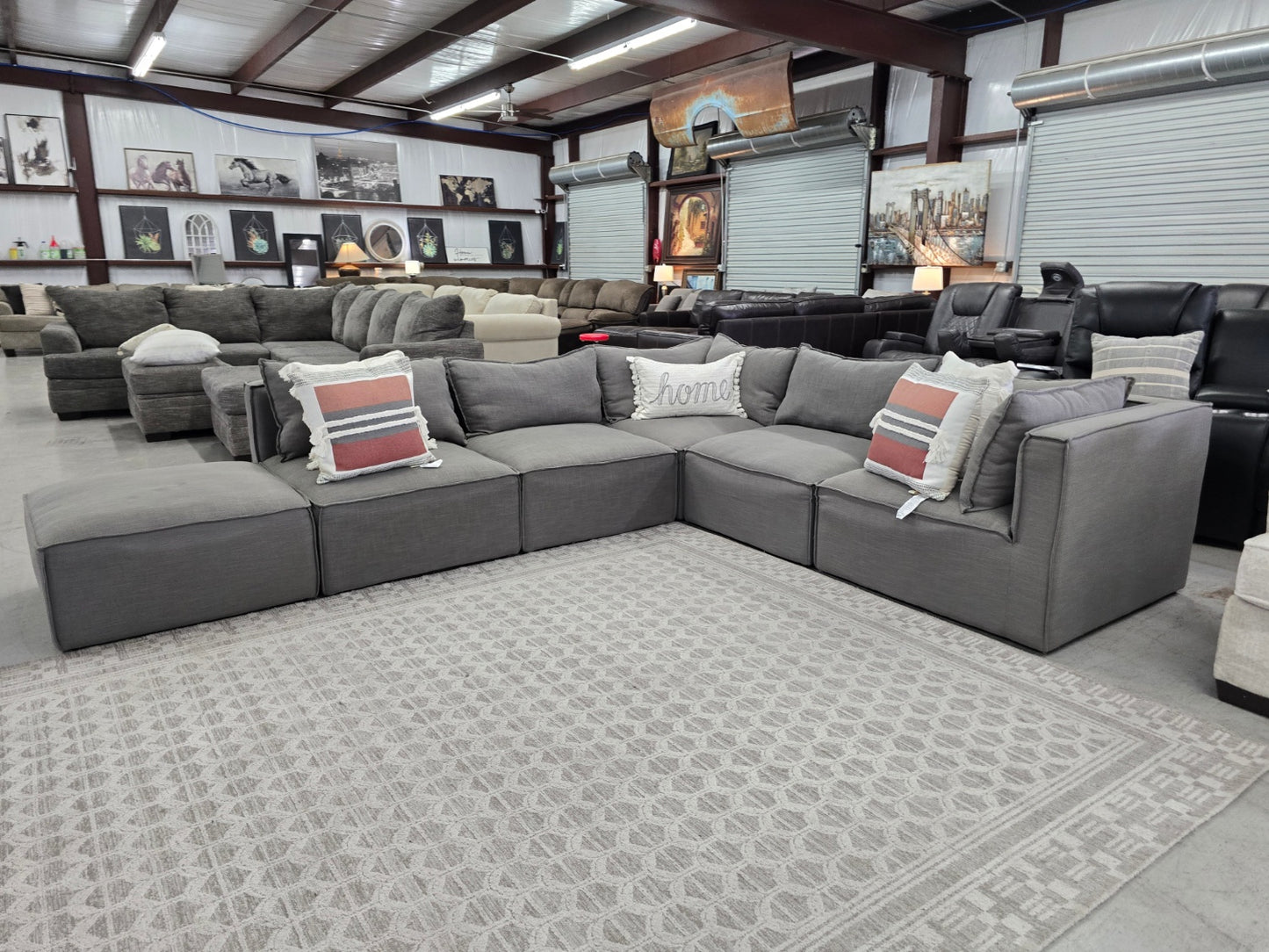 Comfy modular Gray sectional couch with 🚚 FAST SAME DAY DELIVERY! 🚚
