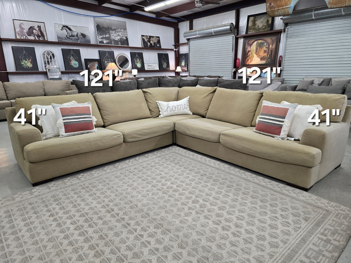 Beige Sectional Couch 🚛 FAST SAME DAY DELIVERY! 🚚