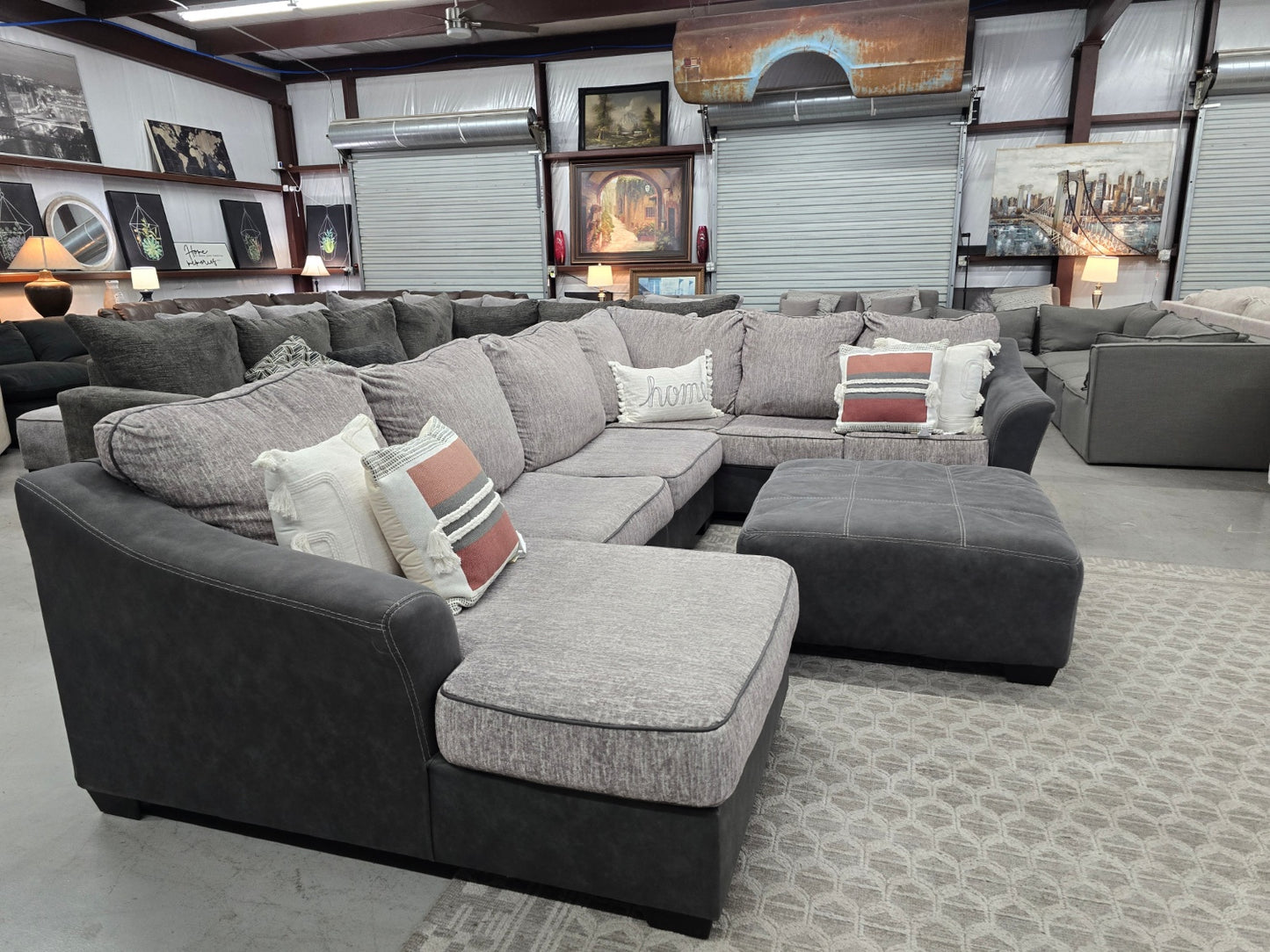 U-SHAPED SECTIONAL COUCH WITH OTTOMAN 🚛 FAST SAME DAY DELIVERY! 🚚