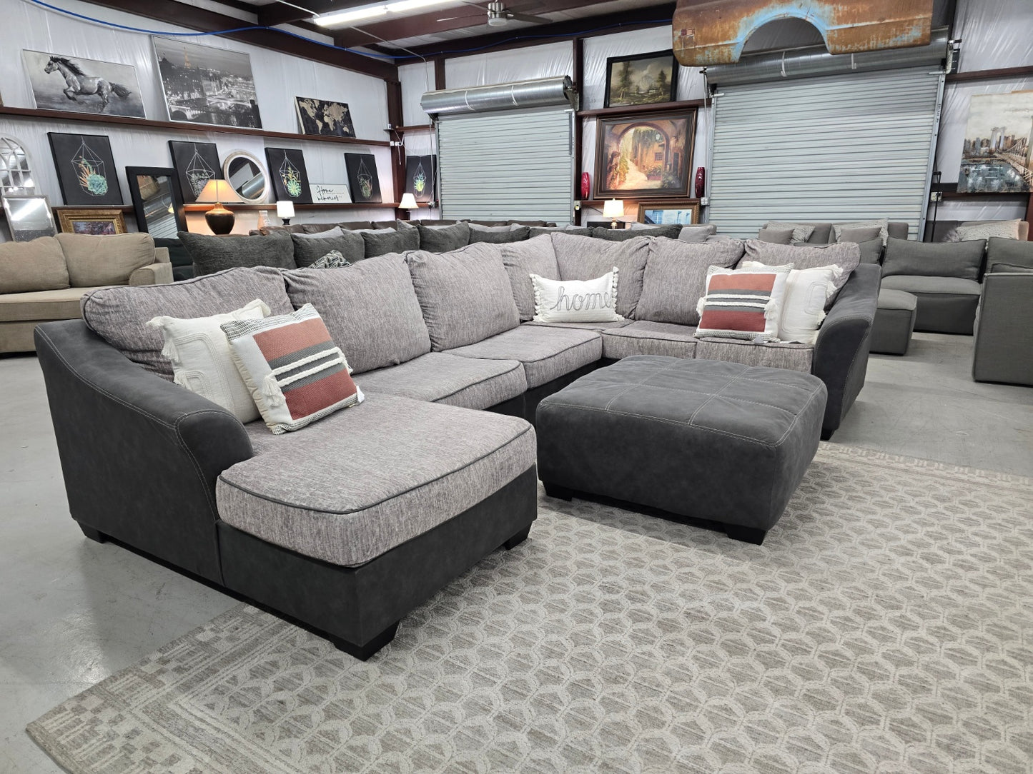 U-SHAPED SECTIONAL COUCH WITH OTTOMAN 🚛 FAST SAME DAY DELIVERY! 🚚