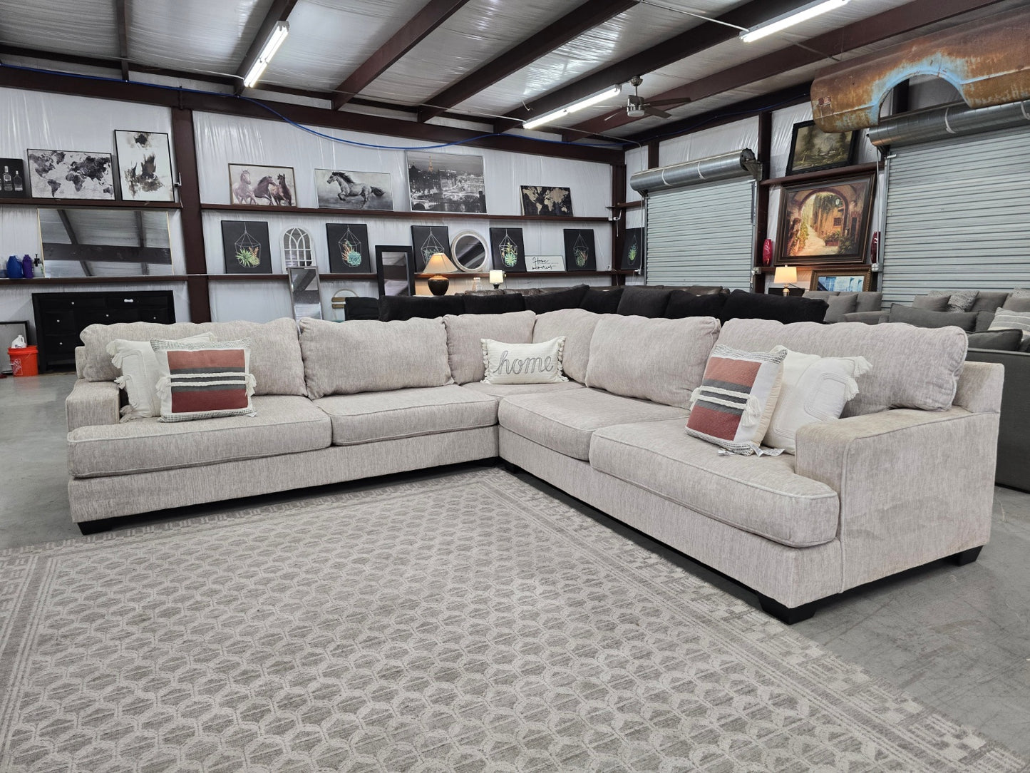 Rawcliffe 3-Piece Sectional Couch with Ottoman  FAST SAME DAY DELIVERY!