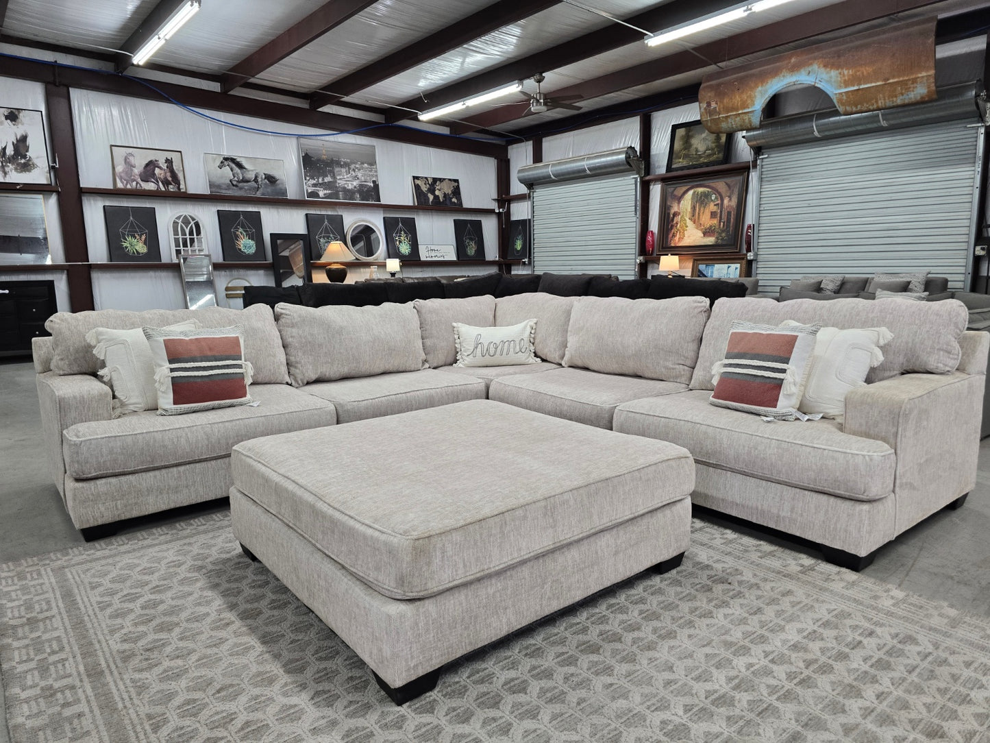Rawcliffe 3-Piece Sectional Couch with Ottoman  FAST SAME DAY DELIVERY!