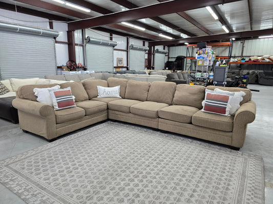 Large Brown Sectional Couch... SAME DAY DELIVERY AVAILABLE