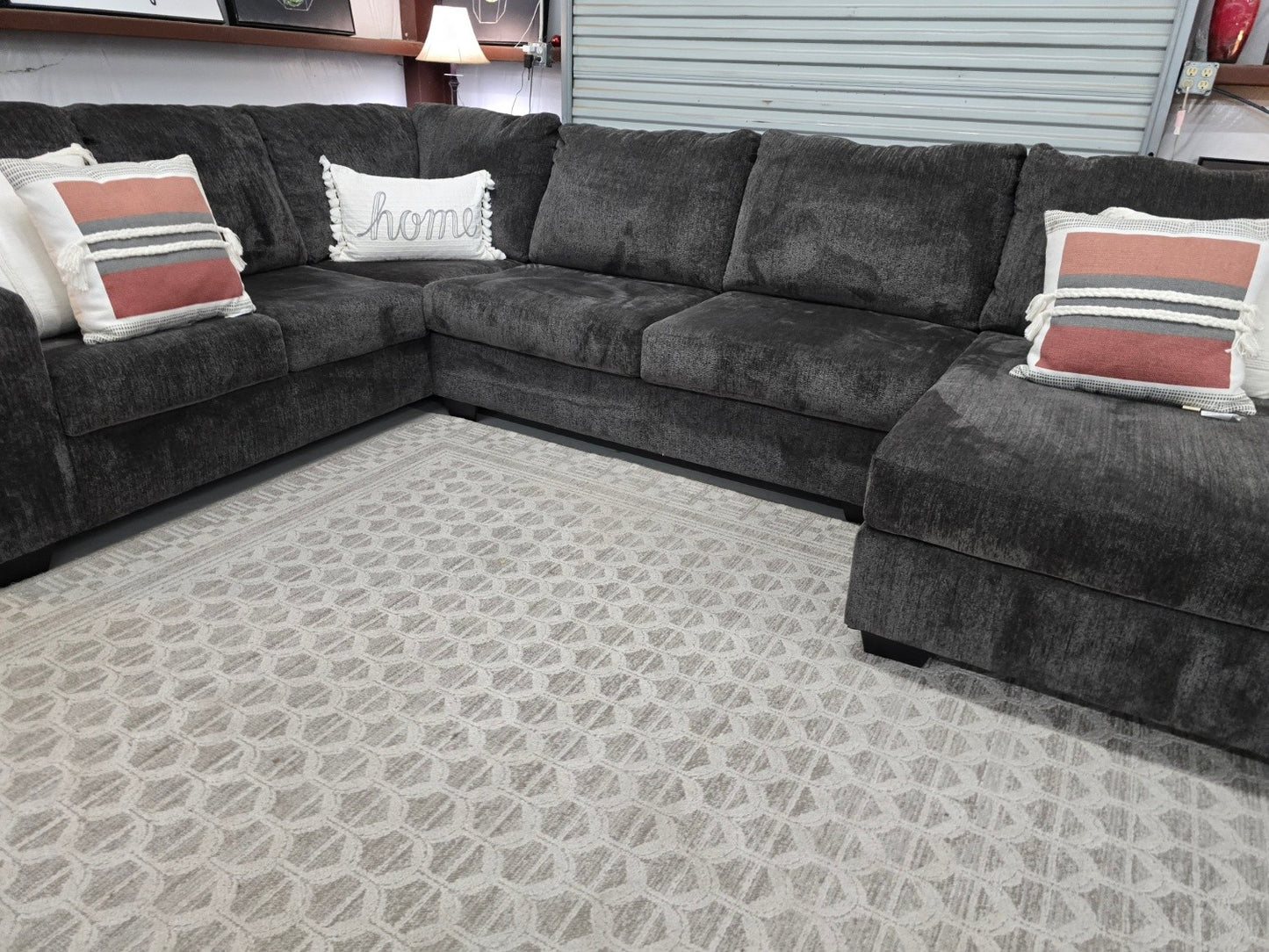 Dark Gray U-Shaped Sectional Couch with 🚛 FAST SAME DAY DELIVERY! 🚚