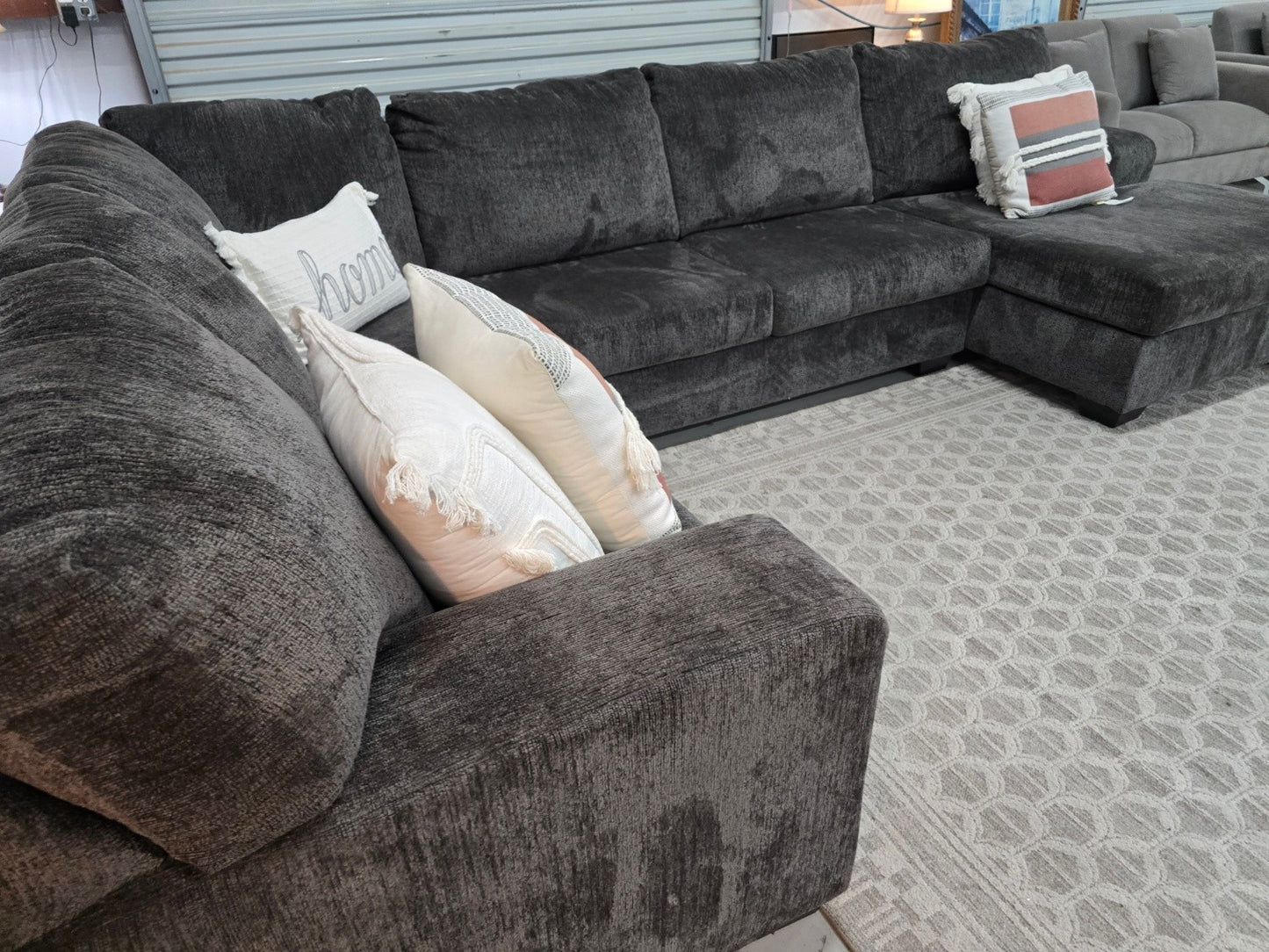 Dark Gray U-Shaped Sectional Couch with 🚛 FAST SAME DAY DELIVERY! 🚚