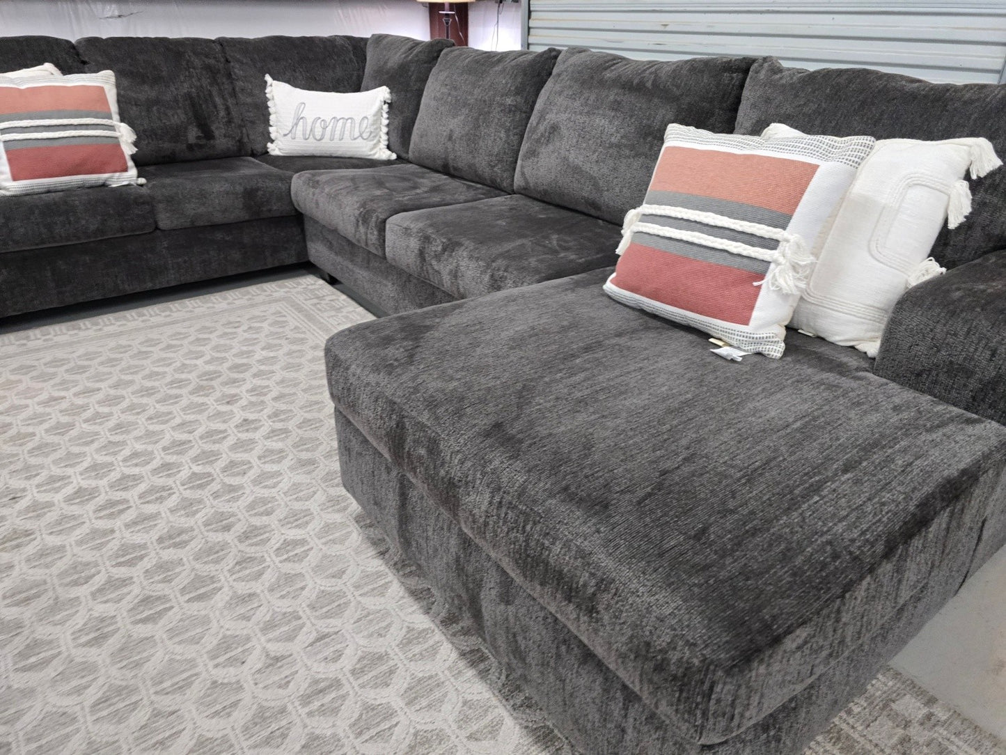Dark Gray U-Shaped Sectional Couch with 🚛 FAST SAME DAY DELIVERY! 🚚