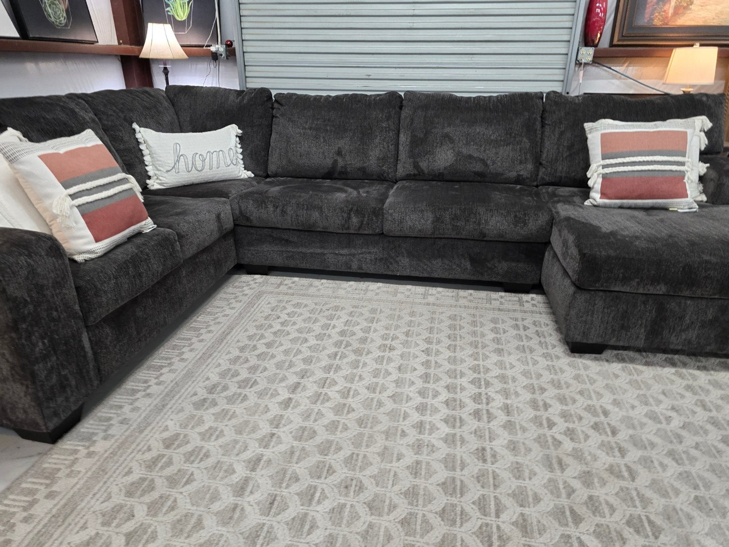 Dark Gray U-Shaped Sectional Couch with 🚛 FAST SAME DAY DELIVERY! 🚚