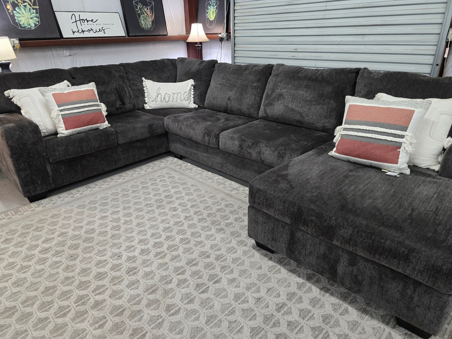 Dark Gray U-Shaped Sectional Couch with 🚛 FAST SAME DAY DELIVERY! 🚚
