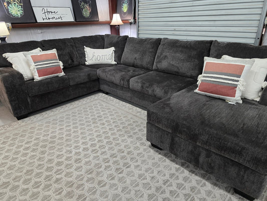 Dark Gray U-Shaped Sectional Couch with 🚛 FAST SAME DAY DELIVERY! 🚚