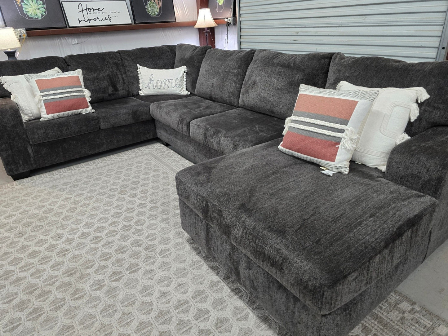 Dark Gray U-Shaped Sectional Couch with 🚛 FAST SAME DAY DELIVERY! 🚚