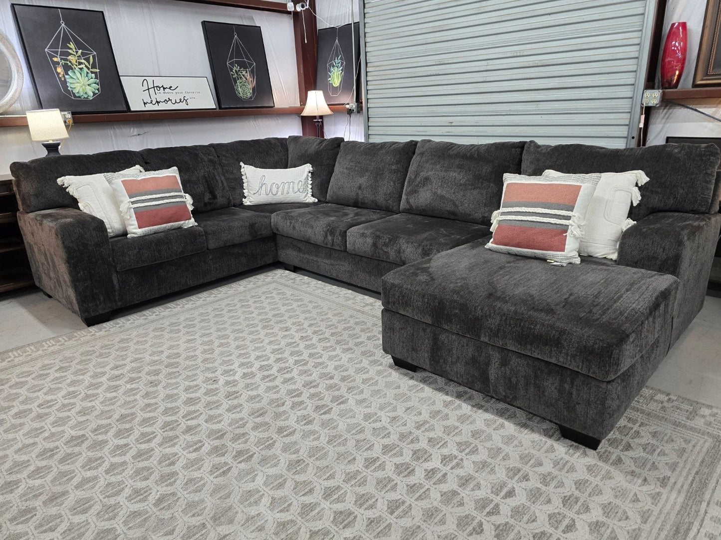 Dark Gray U-Shaped Sectional Couch with 🚛 FAST SAME DAY DELIVERY! 🚚