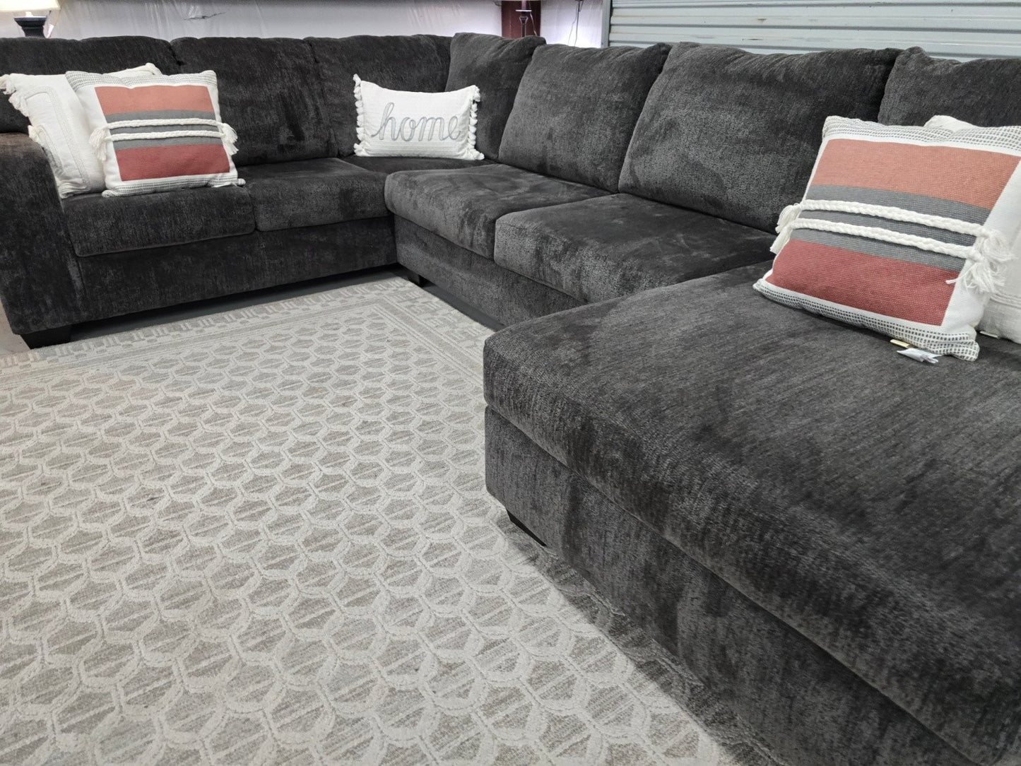 Dark Gray U-Shaped Sectional Couch with 🚛 FAST SAME DAY DELIVERY! 🚚