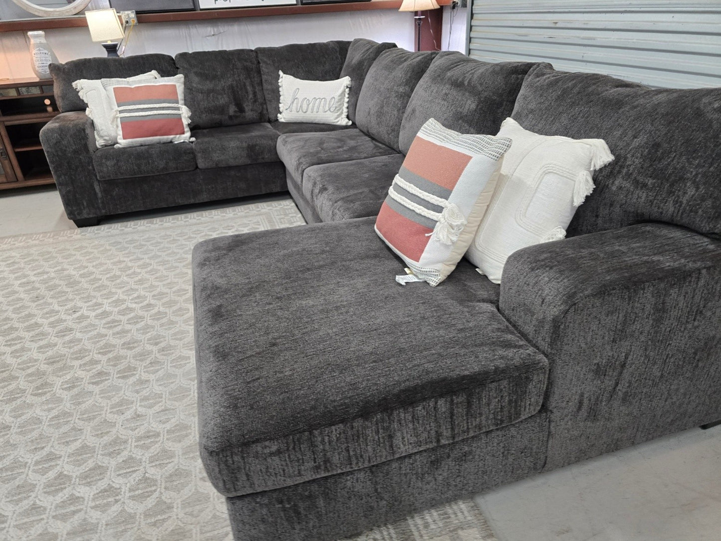 Dark Gray U-Shaped Sectional Couch with 🚛 FAST SAME DAY DELIVERY! 🚚