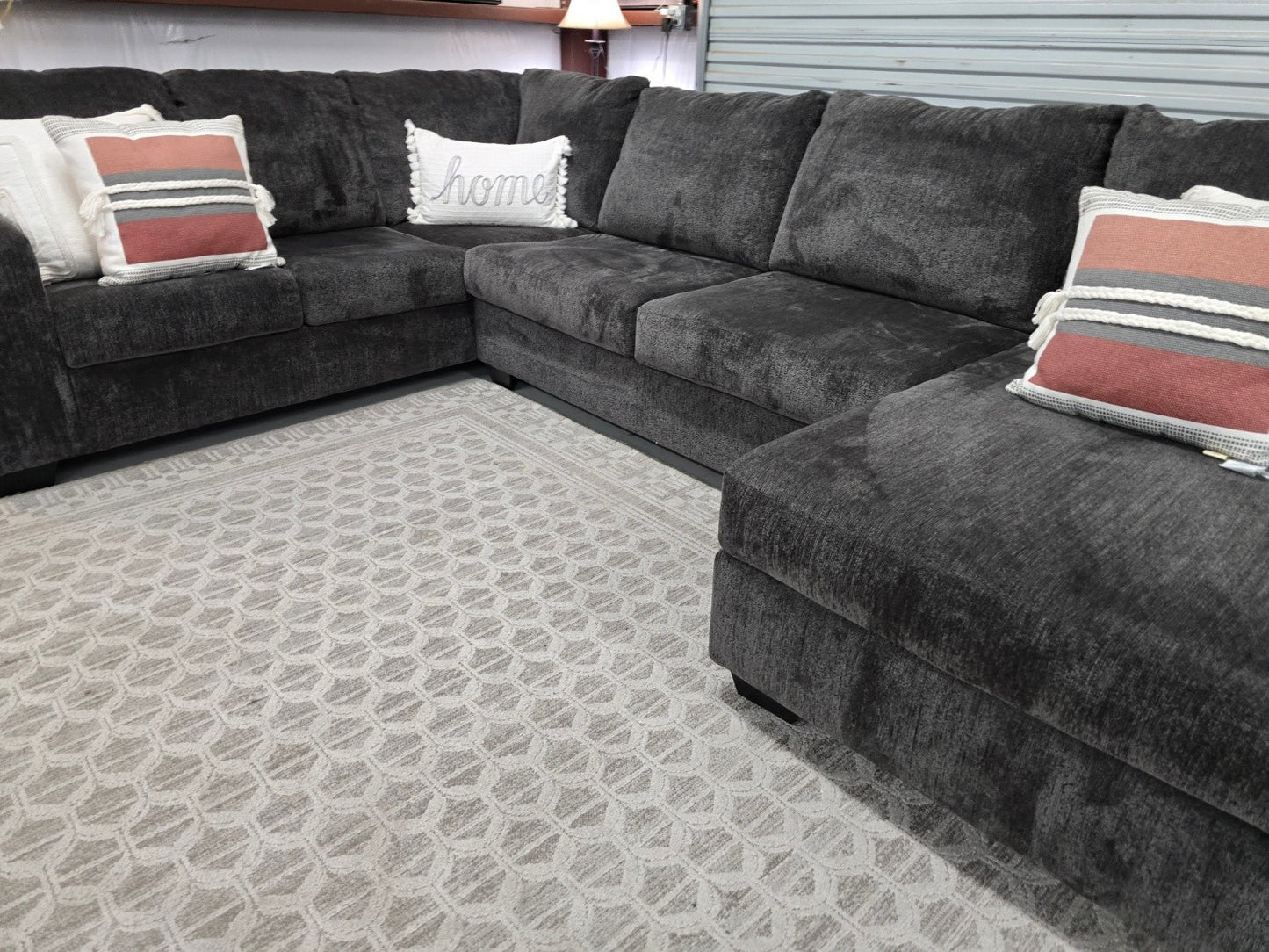 Dark Gray U-Shaped Sectional Couch with 🚛 FAST SAME DAY DELIVERY! 🚚