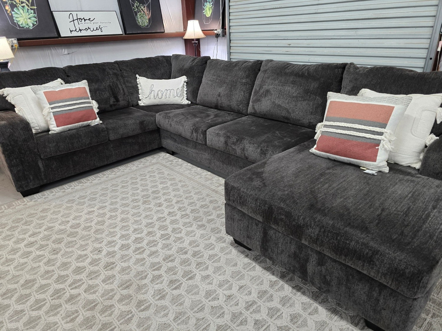 Dark Gray U-Shaped Sectional Couch with 🚛 FAST SAME DAY DELIVERY! 🚚