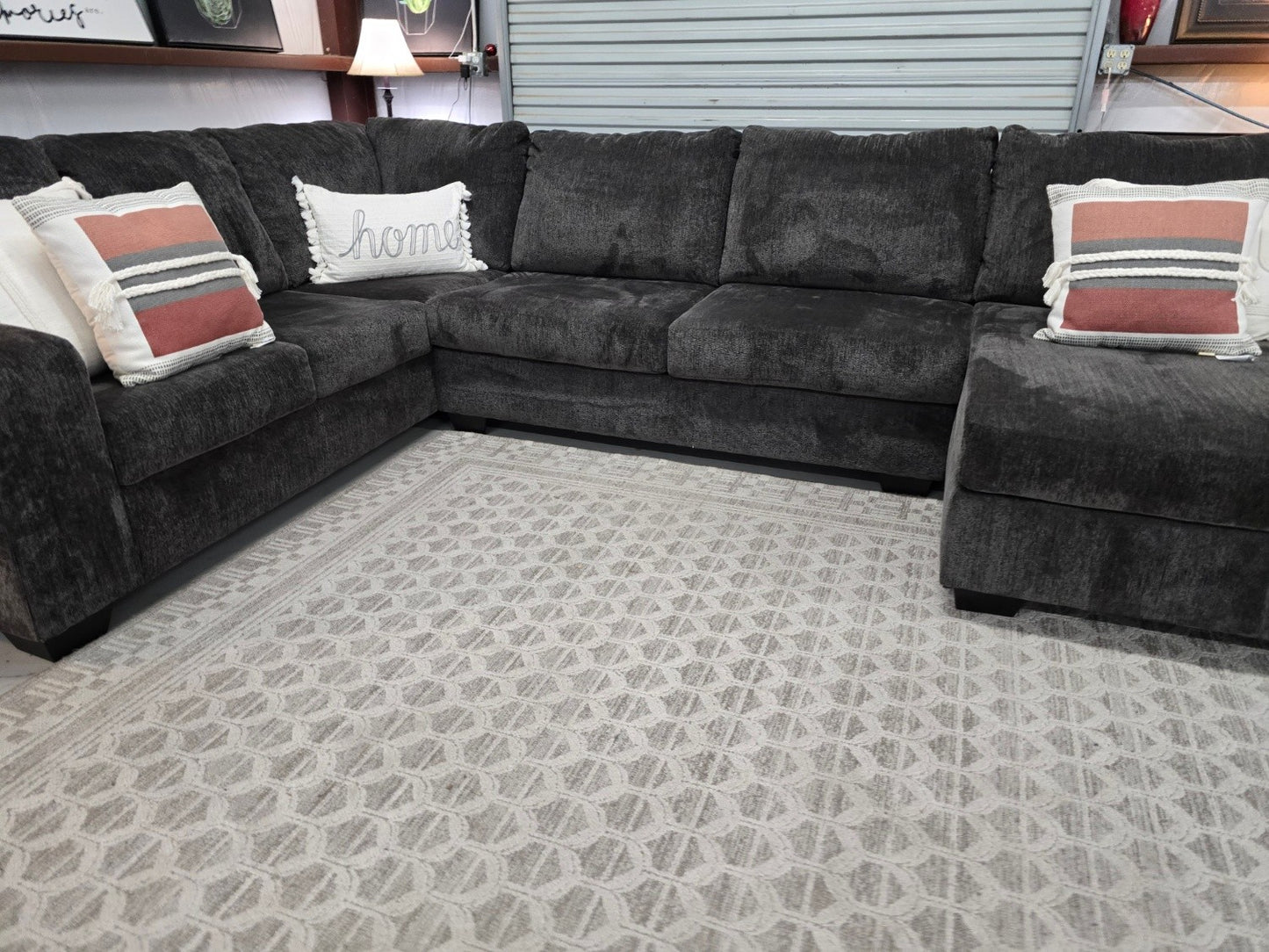 Dark Gray U-Shaped Sectional Couch with 🚛 FAST SAME DAY DELIVERY! 🚚