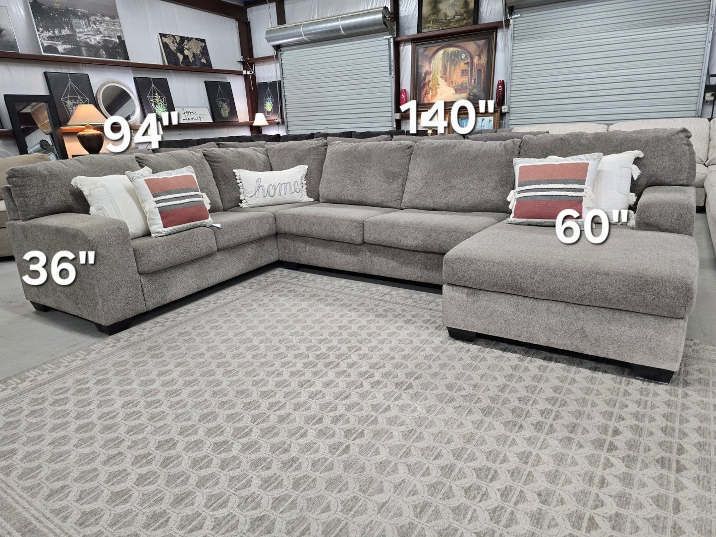 Light Gray U-Shaped Sectional Couch with 🚛 FAST SAME DAY DELIVERY! 🚚