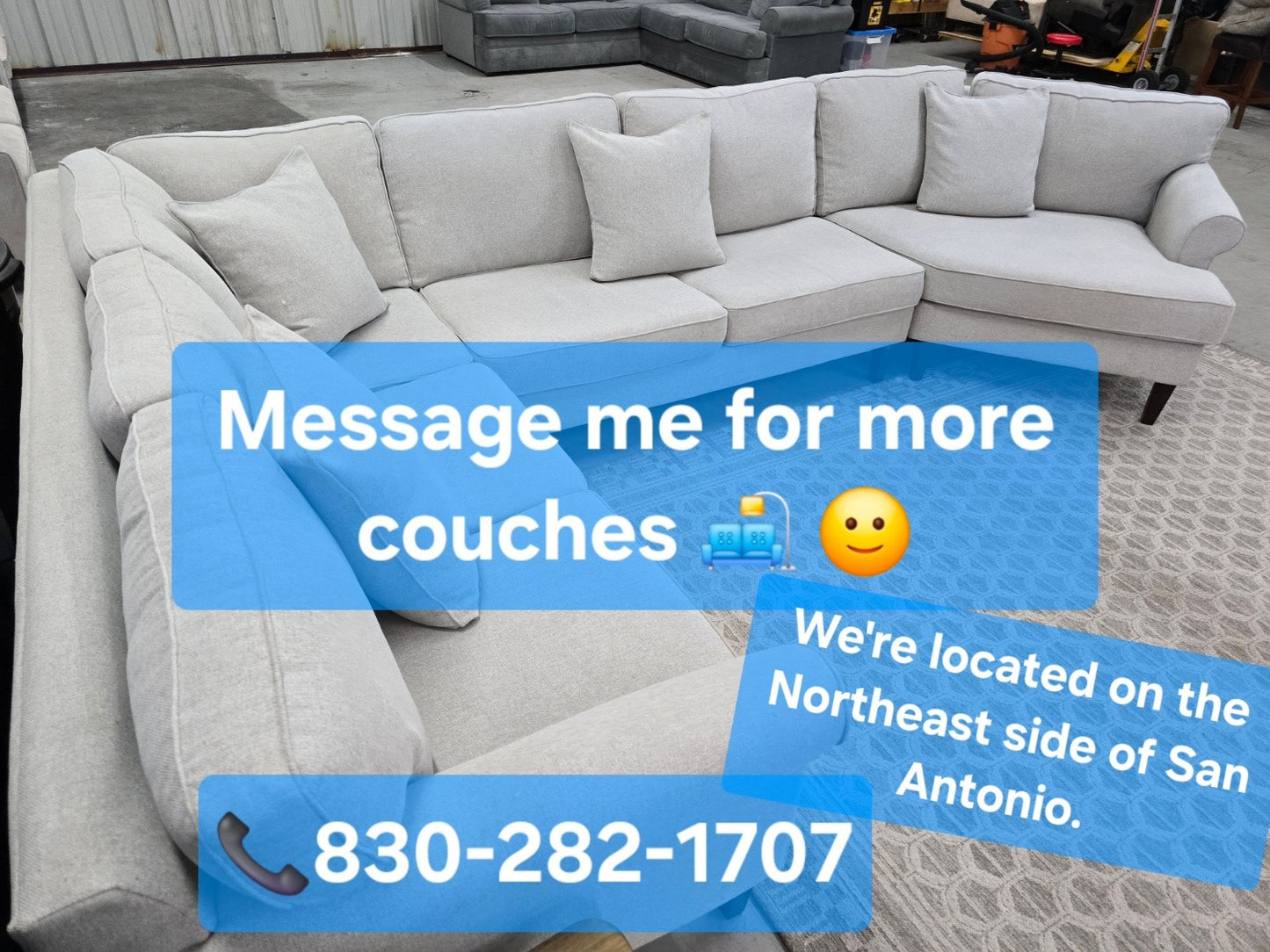 Light Gray Sectional COUCH For Sale  🚛 FAST SAME DAY DELIVERY! 🚚