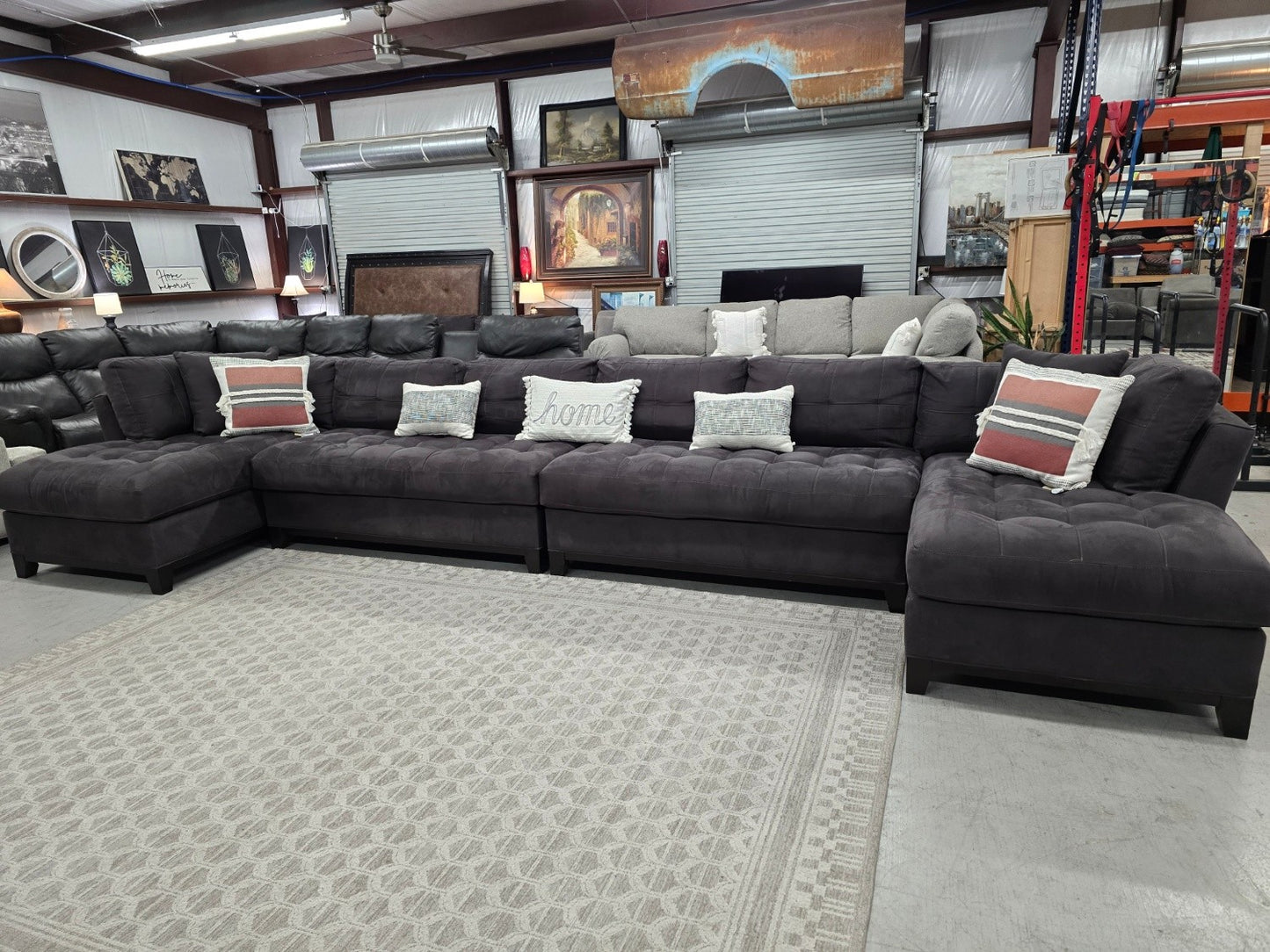 Oversized 4pc Gray Cindy Crawford Sectional with double chase 🚛 FAST SAME DAY DELIVERY! 🚚