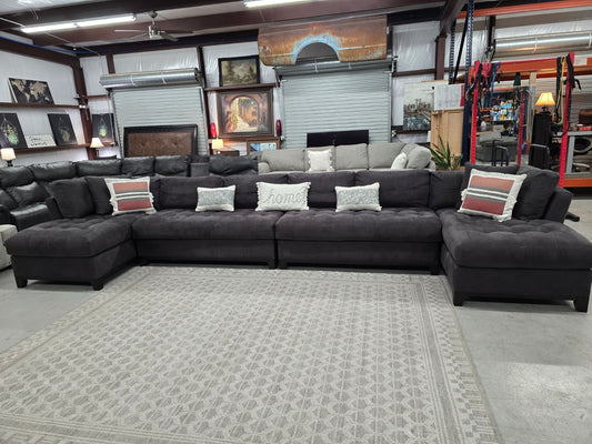 Oversized 4pc Gray Cindy Crawford Sectional with double chase 🚛 FAST SAME DAY DELIVERY! 🚚