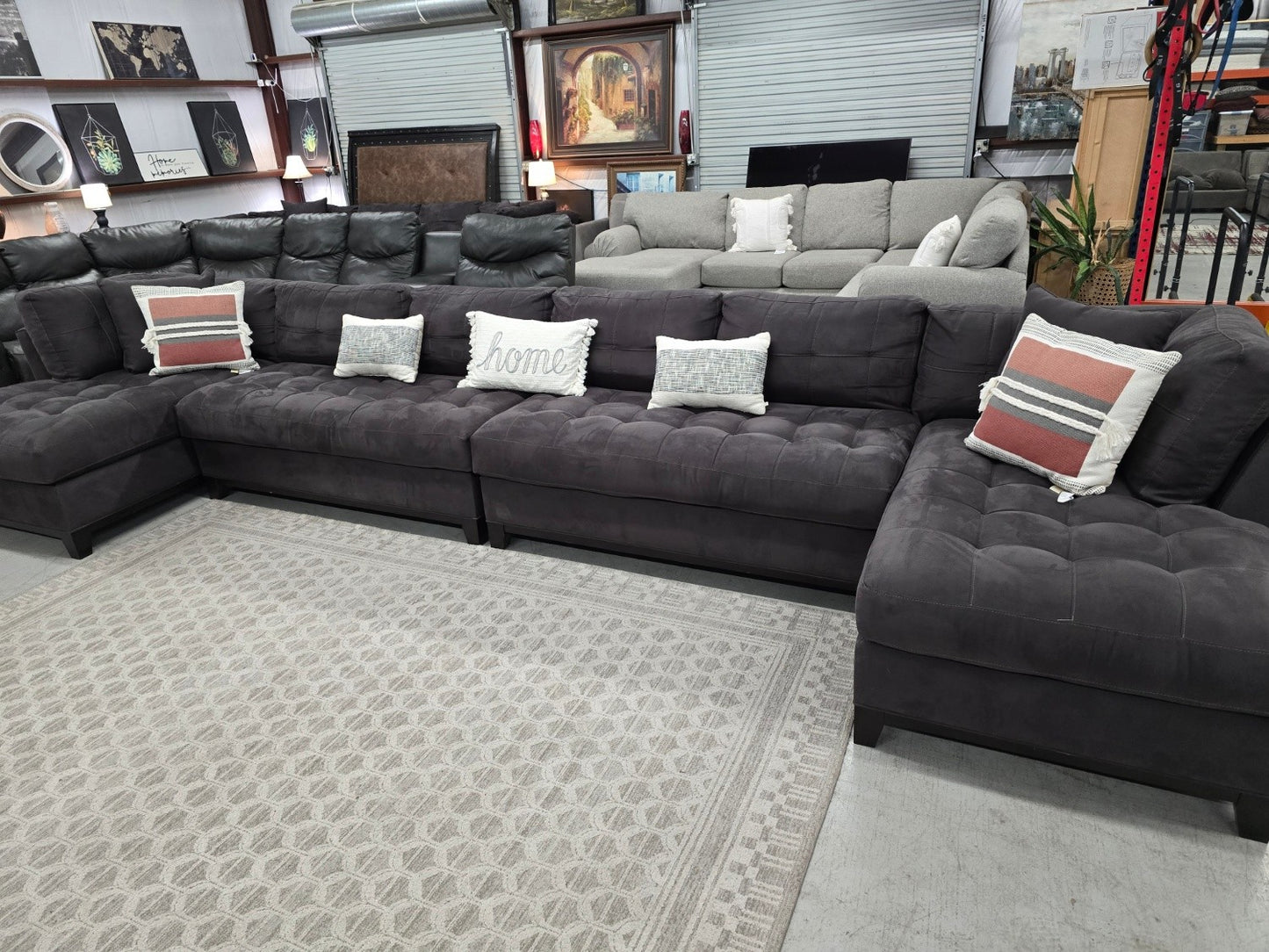 Oversized 4pc Gray Cindy Crawford Sectional with double chase 🚛 FAST SAME DAY DELIVERY! 🚚