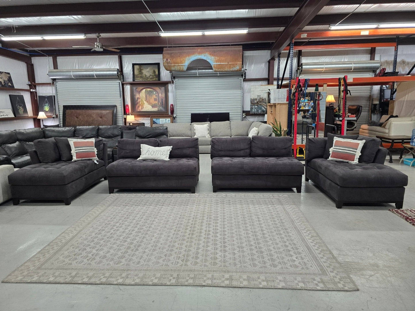 Oversized 4pc Gray Cindy Crawford Sectional with double chase 🚛 FAST SAME DAY DELIVERY! 🚚