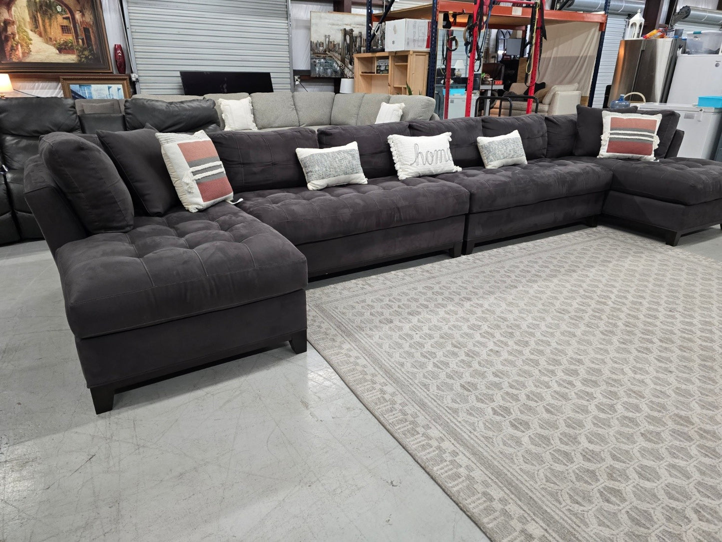 Oversized 4pc Gray Cindy Crawford Sectional with double chase 🚛 FAST SAME DAY DELIVERY! 🚚