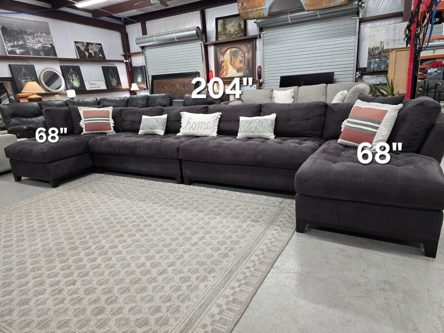Oversized 4pc Gray Cindy Crawford Sectional with double chase 🚛 FAST SAME DAY DELIVERY! 🚚