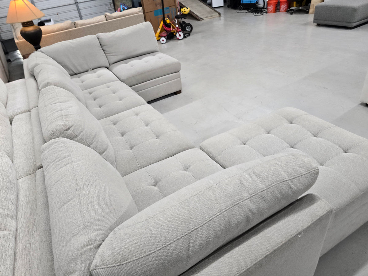 Gray 6-Piece Modular Sectional Couch with Storage Ottoman | Costco - D108