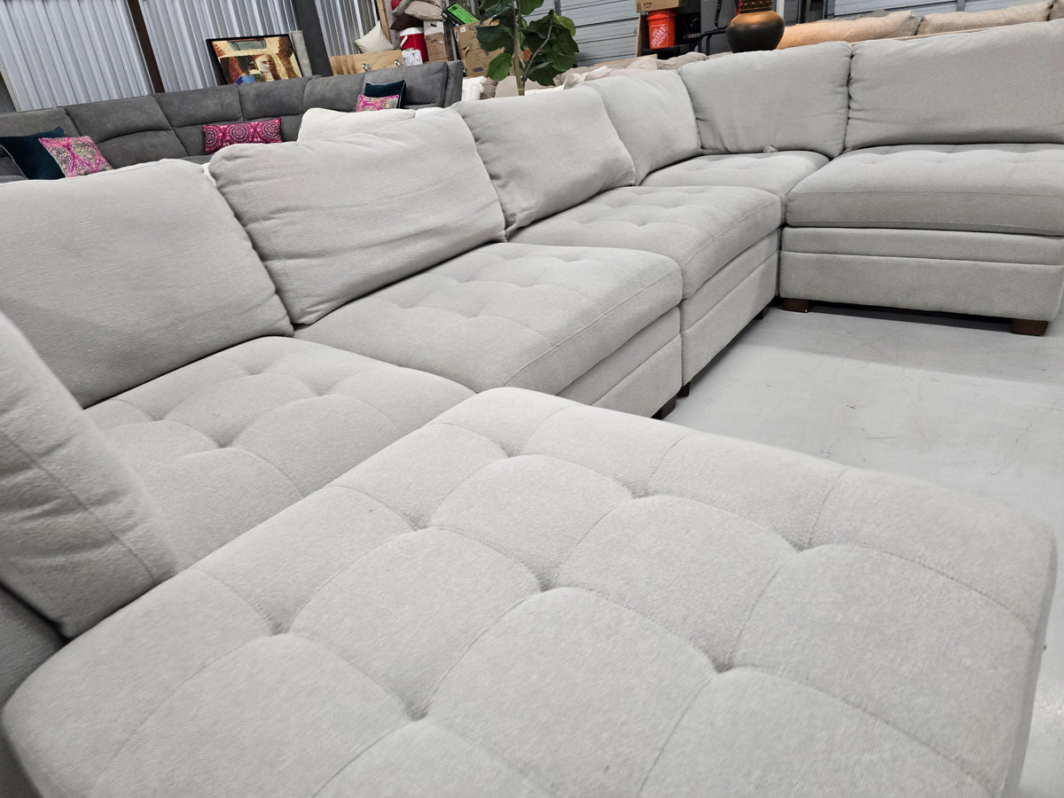Gray 6-Piece Modular Sectional Couch with Storage Ottoman | Costco - D108