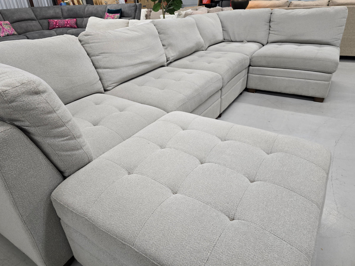 Gray 6-Piece Modular Sectional Couch with Storage Ottoman | Costco - D108